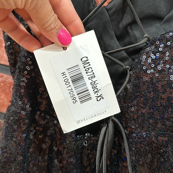 Hello Molly MY FEELS MIDI DRESS BLACK SEQUIN - Picture 11 of 13